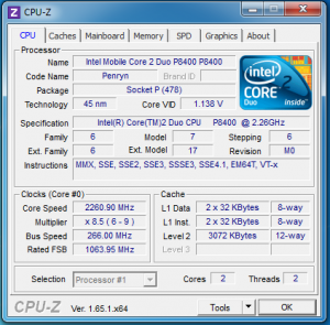 p8400 CPU-Z