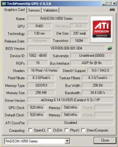 AGP-s X850XT tulajdonságai AGP-s X850XT tulajdonságai