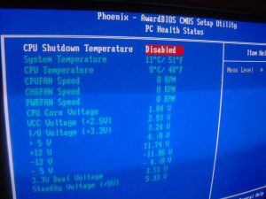 Bios szerint 9 fok a CPU