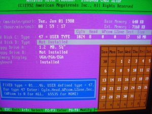 Type47-nél a HDD paraméterei beállítva