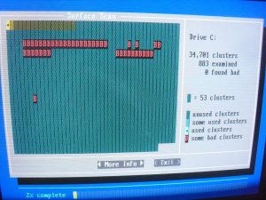 Scandisk lemezfelület ellenőrzés